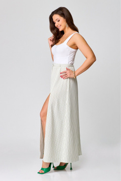 Макси юбка с боковым разрезом и асимметричным кроем Zlata 4436 оливковый - фото 2