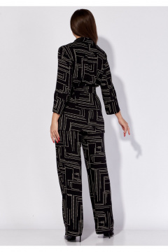 Черные брюки с жакетом и поясом для легких летних образов TAiER 1199-1 черный - фото 3