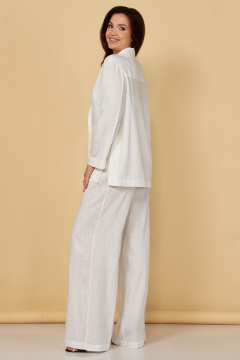 Костюм 2-ка из текстиля: жакет и брюки палаццо KaVaRi 8034 белый - фото 2