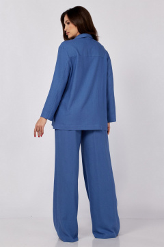 Костюм 2-ка из текстиля голубой: жакет и брюки палаццо KaVaRi 8034.1 голубой - фото 2