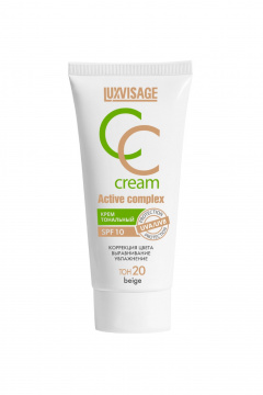Крем тональный бежевый с SPF 10, маскировка пор и покраснений LUXVISAGE CC LUXVISAGE Active complex SPF 10, 20 тон beige - фото 1