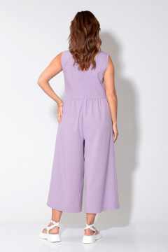 Комбинезон летний полуприлегающий из текстиля с карманами Liona Style 904 лиловый - фото 3