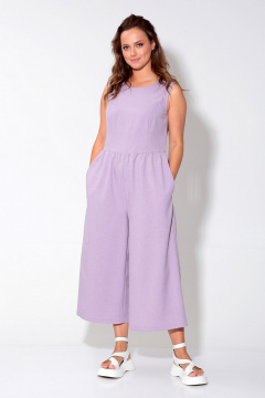 Комбинезон летний полуприлегающий из текстиля с карманами Liona Style 904 лиловый - фото 2