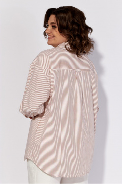 Блуза прямого силуэта из хлопка с накладным карманом Anna Majewska 1535 - фото 3