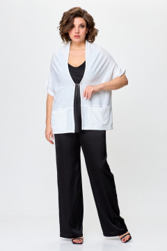 Кардиган в стиле бохо cocoon с карманами и булавкой Avenue 0328 белый - фото 4