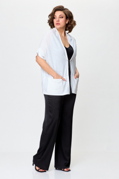 Кардиган в стиле бохо cocoon с карманами и булавкой Avenue 0328 белый - фото 3