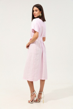 Платье розовое летнее прямого силуэта с поясом LM ВИ3067 розовый_зефир - фото 4