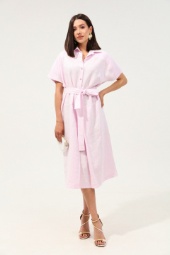 Платье розовое летнее прямого силуэта с поясом LM ВИ3067 розовый_зефир - фото 2