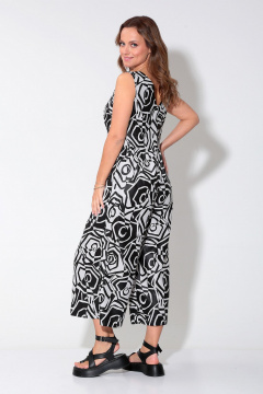 Комбинезон черный летний стильный с карманами Liona Style 904 черный - фото 2