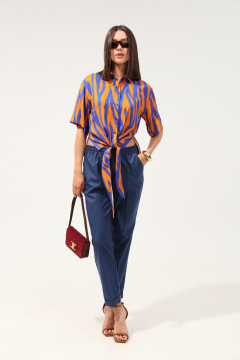 Брюки с эластичным поясом и свободным силуэтом LM БЛ9052-1 - фото 2