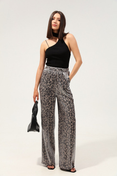 Брюки серые летние прямые с карманами и резинкой LM М48 лео - фото 1