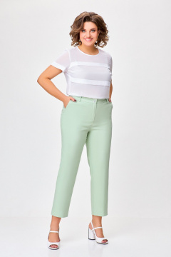 Брюки зеленые летние прямого силуэта из джинса Swallow 754 нежная_мята - фото 3
