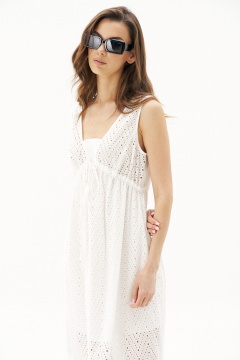 Платье белое летнее с геометрической вышивкой Fantazia Mod 4848 белый - фото 3
