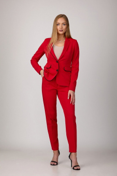 Классический брючный комплект из костюмной ткани с поясом и цветком ручной работы Rosheli 1084/4 - фото 1