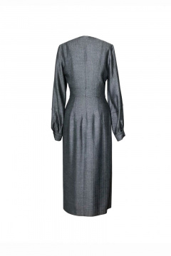 Платье из костюмной ткани с рельефами и складками AG Green G399/1 - фото 4