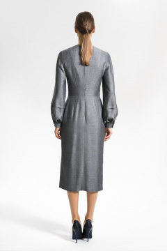 Платье из костюмной ткани с рельефами и складками AG Green G399/1 - фото 5