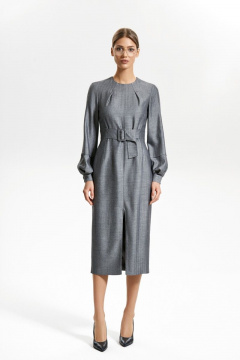 Платье из костюмной ткани с рельефами и складками AG Green G399/1 - фото 1