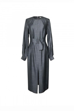 Платье из костюмной ткани с рельефами и складками AG Green G399/1 - фото 2