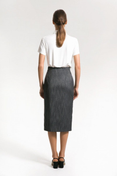 Юбка из костюмной ткани с талевыми вытачками и разрезом AG Green G401/8 - фото 3