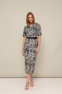 Платье джинсовое миди с разрезами и ремнем PUR PUR 11-284/5 - фото 2