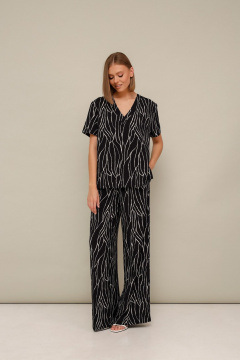 Летний комплект блуза и брюки прямой крой с разрезами PUR PUR 11-303 - фото 2