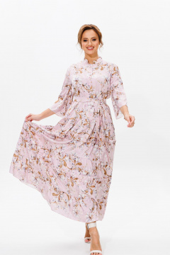 Летнее нарядное платье из струящегося атласа с воланами Mubliz 183 - фото 1