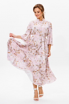 Летнее нарядное платье из струящегося атласа с воланами Mubliz 183 - фото 5