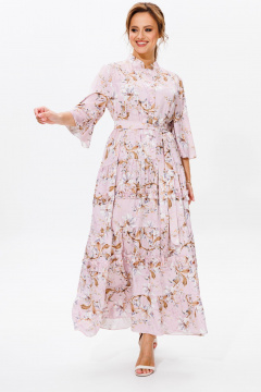 Летнее нарядное платье из струящегося атласа с воланами Mubliz 183 - фото 3