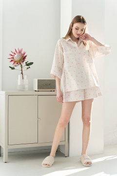 Круглогодичный домашний комплект рубашка и шорты из хлопка Art Ribbon G1031 - фото 2