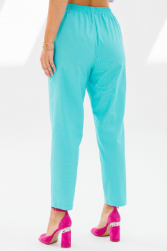 Летний костюм из льна: жакет и зауженные брюки Mubliz 194 голубой - фото 5