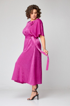 Платье на каждый день удлиненное с переливающимся эффектом Koketka i K 1153 фуксия - фото 5