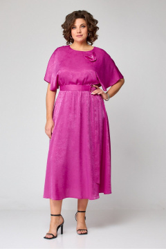 Платье на каждый день удлиненное с переливающимся эффектом Koketka i K 1153 фуксия - фото 1