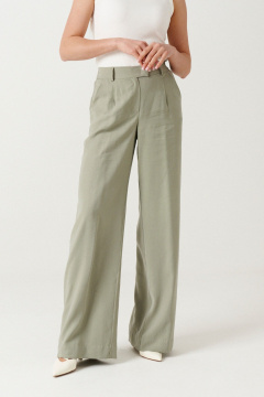 Зеленые брюки прямого кроя из вискозы Ketty К-14060 серо-зеленый - фото 2