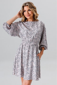 Платье из вискозы на резинке с карманами и воланами Faufilure C1641 - фото 2