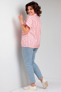 Легкая хлопковая блузка с вышивкой и рукавом «летучая мышь» Таир-Гранд 62434 красный - фото 5