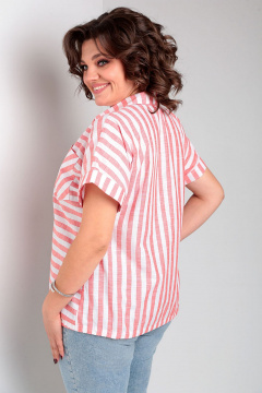 Легкая хлопковая блузка с вышивкой и рукавом «летучая мышь» Таир-Гранд 62434 красный - фото 2