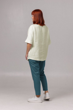 Туника женская из льна со спущенным плечом для летнего стиля Соджи 585 шампань - фото 2