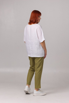 Летняя белая туника из льна с спущенными плечами для повседневного стиля Соджи 585 белый - фото 3