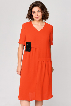 Летнее платье с асимметричным подрезом и разрезами Мишель стиль 1194 лосось - фото 5