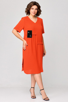 Летнее платье с асимметричным подрезом и разрезами Мишель стиль 1194 лосось - фото 3