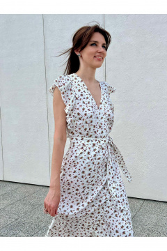 Макси платье из вискозы с поясом и запахом i3i Fashion 111 - фото 4