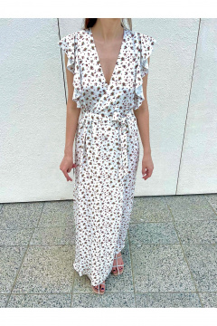 Макси платье из вискозы с поясом и запахом i3i Fashion 111 - фото 3