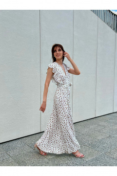 Макси платье из вискозы с поясом и запахом i3i Fashion 111 - фото 1