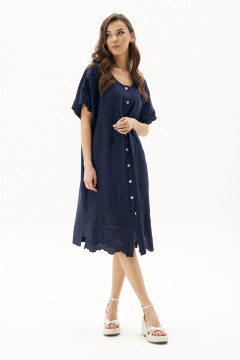 Легкое платье из вискозы-с льняными вставками Fantazia Mod 4831 синий - фото 3