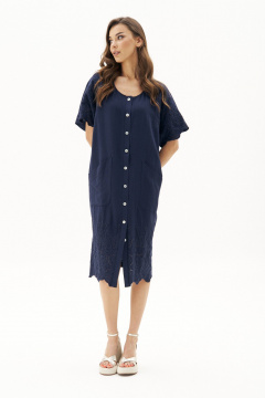 Легкое платье из вискозы-с льняными вставками Fantazia Mod 4831 синий - фото 2