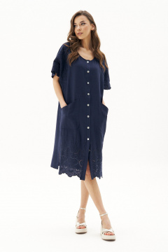 Легкое платье из вискозы-с льняными вставками Fantazia Mod 4831 синий - фото 1