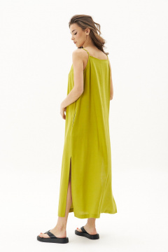 Летний сарафан с вырезом и карманами из текстиля Fantazia Mod 4833 лайм - фото 4