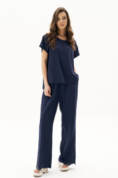 Брючный костюм из льняного полотна с вышивкой Fantazia Mod 4835 - фото 4