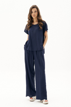 Брючный костюм из льняного полотна с вышивкой Fantazia Mod 4835 - фото 1