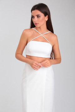 Короткий корсетный топ на бретелях накрест для вечерних и повседневных образов TANYA NOVACHUK 6.005/WT - фото 5